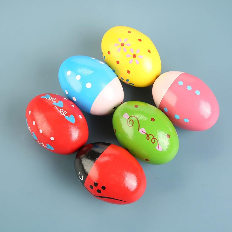 DOMG 12 Pcs Wooden Egg Shakers Musical Percussion Instruments - Image 5